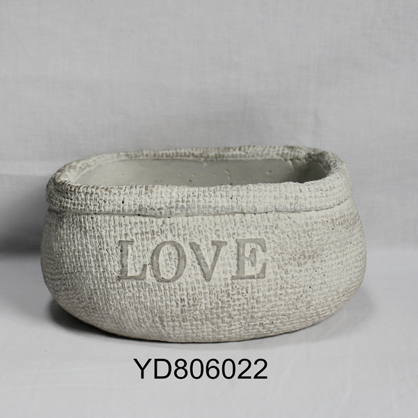 LOVE Bowl Square Cement Planters