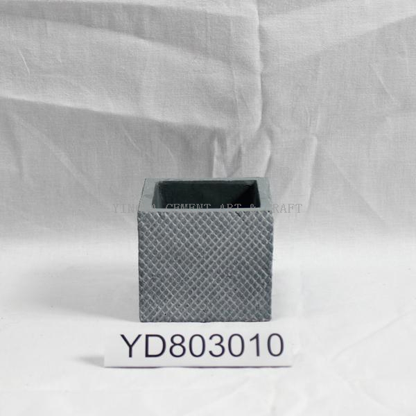 Grid Cube Cement Planter