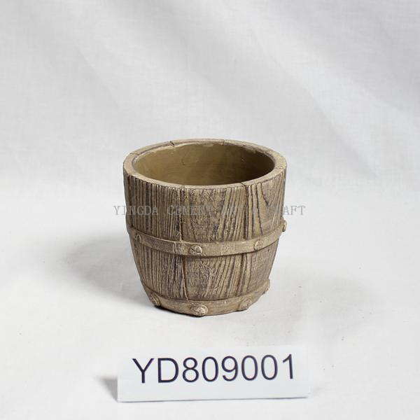Cement planter with Barrel finished