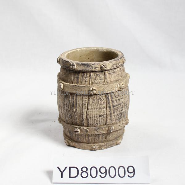 Vase Round Cement planter with Barrel finished
