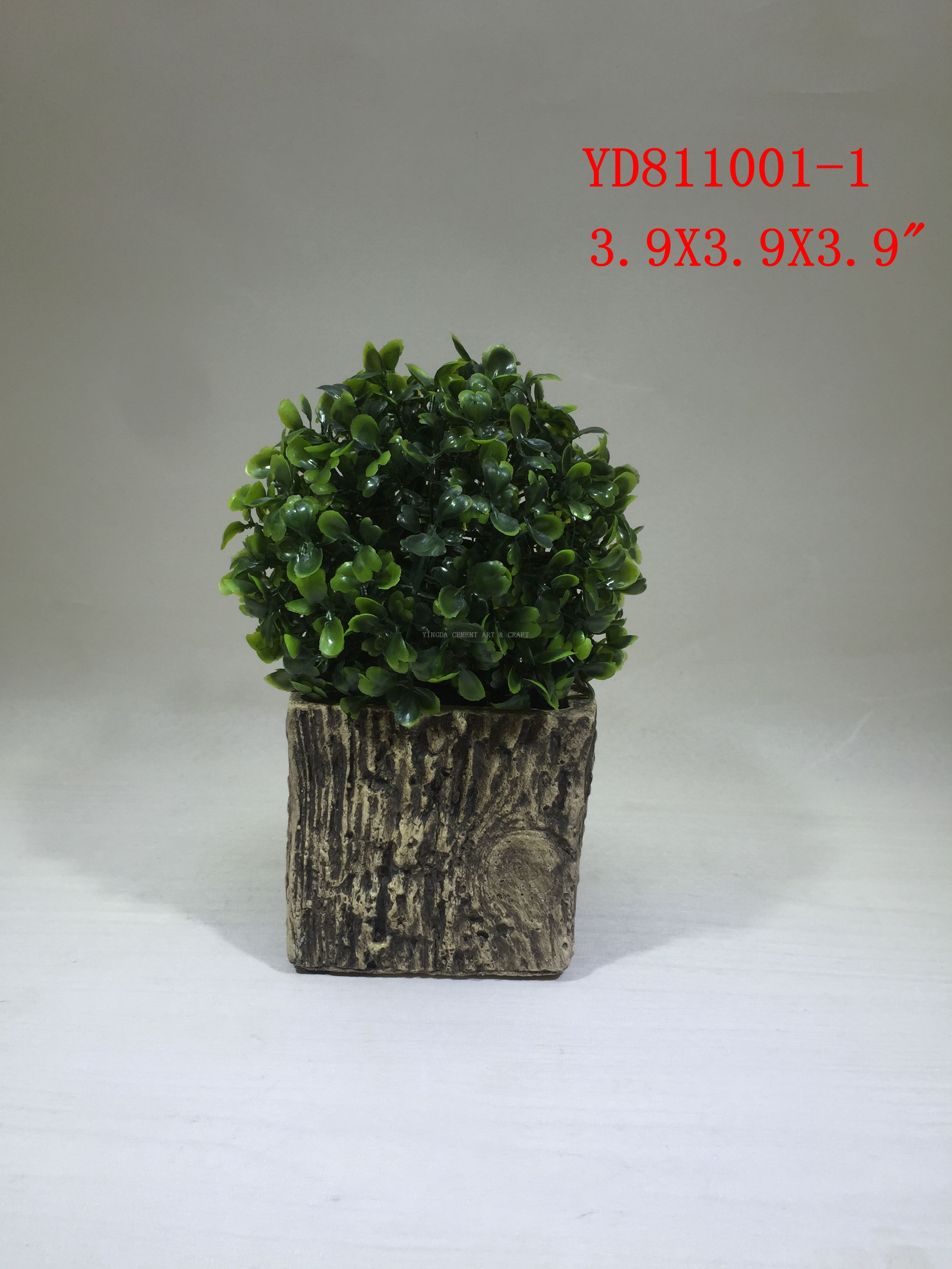 Cube Concrete planter pots with wood looks finished