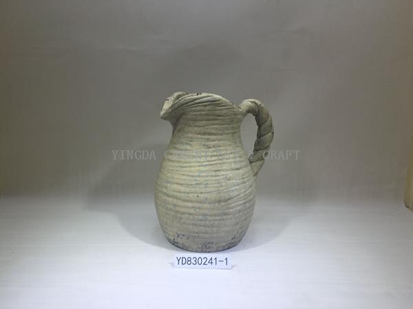 Cement kettle and bottle for floral decoration
