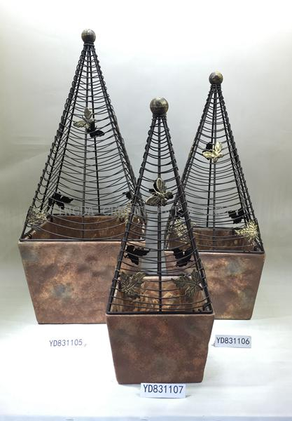 Cement Square Planters With Steel Craft