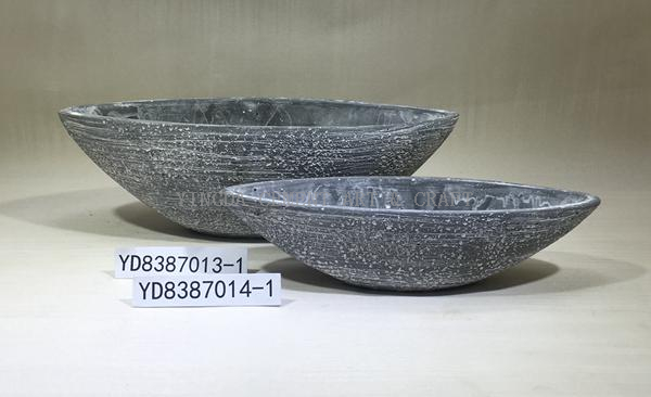 boat shape cement flower pots