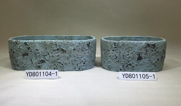Rectangle and Oval shape concrete flowerpots 