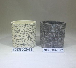 4.7 Inch Decal Concrete Flower Pot