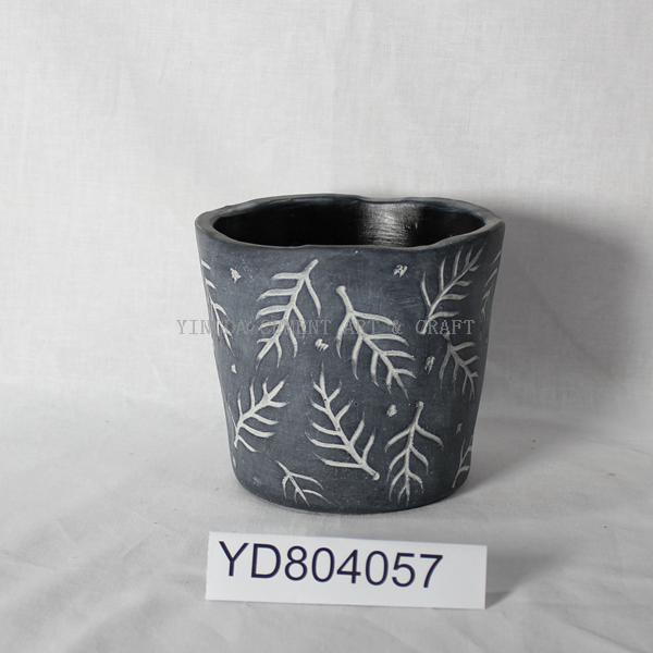 Pattern Round Concrete Planters