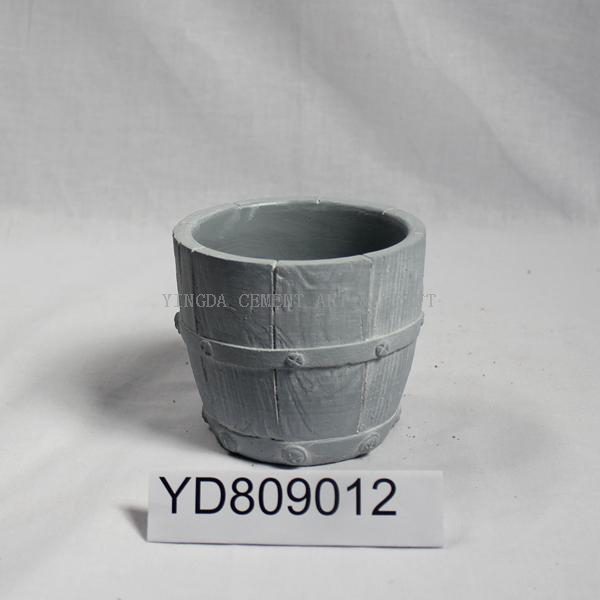 Cement planter with Barrel finished