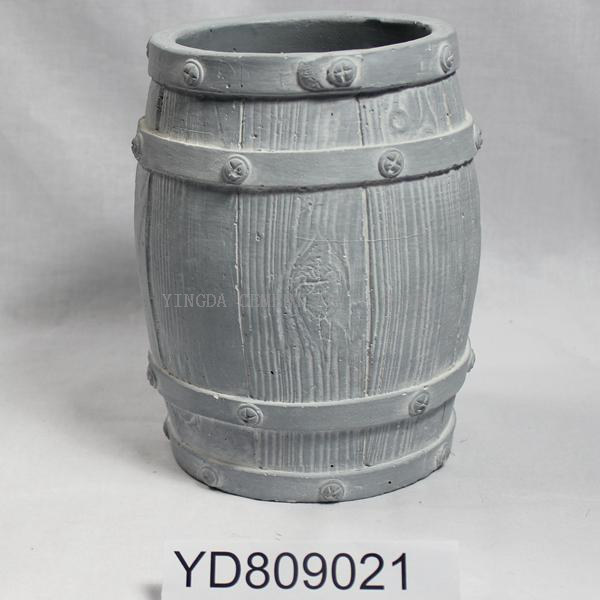 Vase Round Cement planter with Barrel finished