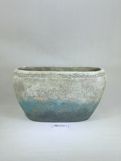 Flat Surface With Blue Painting Clay Planter Pots