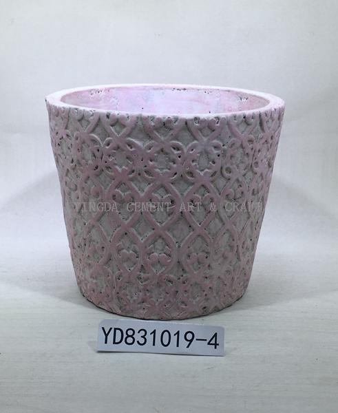 6" sculpture cement conical plant pots for home and garden