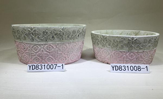 Bowl round sculpture cement plant pots for home and garden