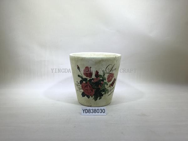 Decal cement plant container for home & garden decoration