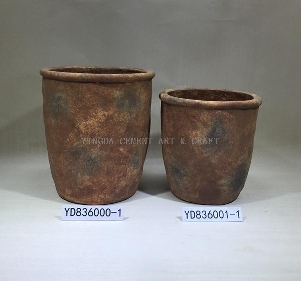 Vase Round Cement Planter Pot For Home & Garden 