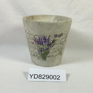 5.3 in concrete Garden planter with floral decal 