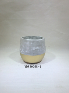 Metallic Cement Flower Pot