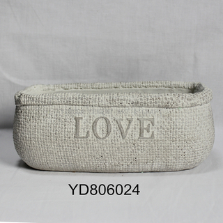 LOVE Rectangle Cement Planters