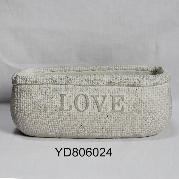 LOVE Rectangle Cement Planters