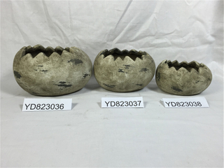Egg Shape Concrete Flower Pots