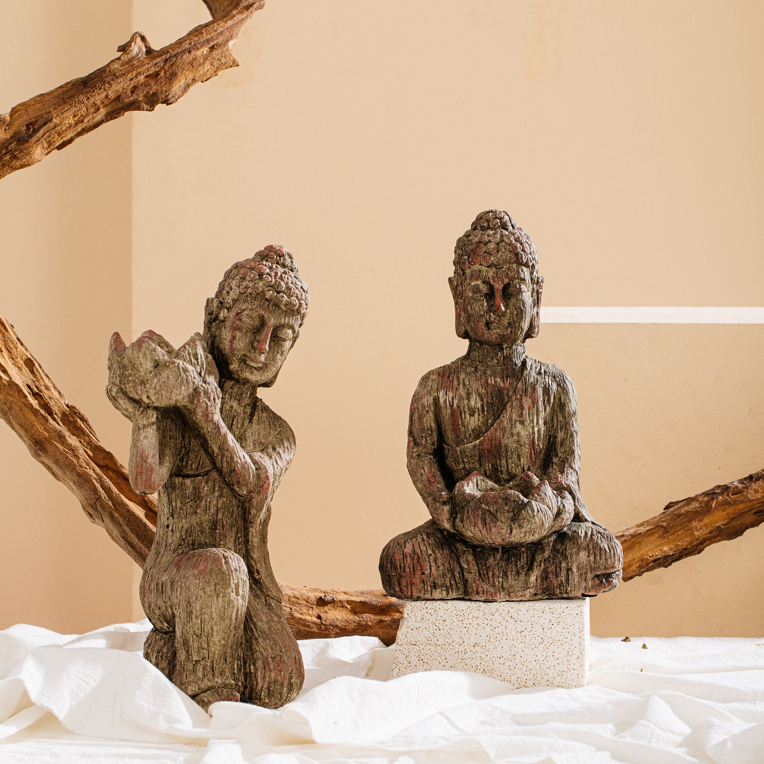 Oriental antique style creative gifts cement home garden decoration crafts classical buddha statue