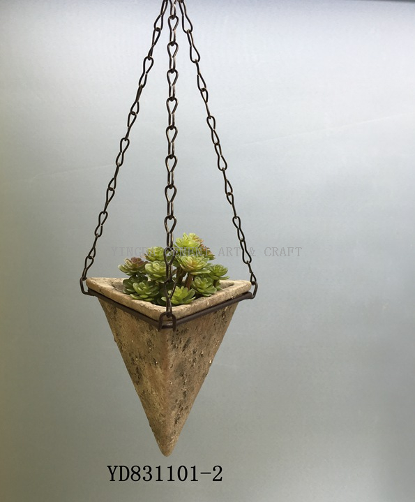 Hanging Triangle Concrete Planters