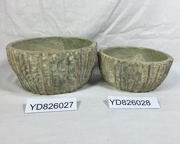 Bowl Round Loofah Concrete Planters