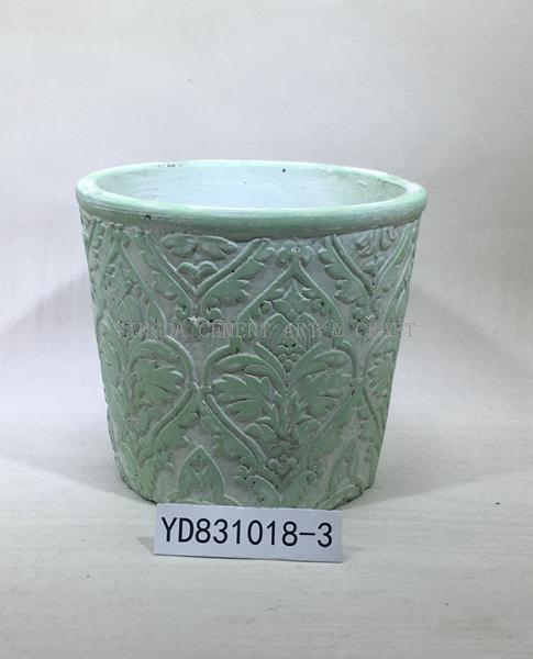 6" sculpture cement conical plant pots for home and garden