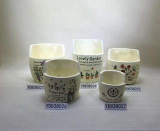 Decal cement plant container for home & garden decoration