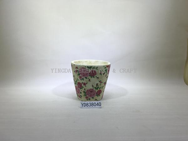 Decal cement plant container for home & garden decoration