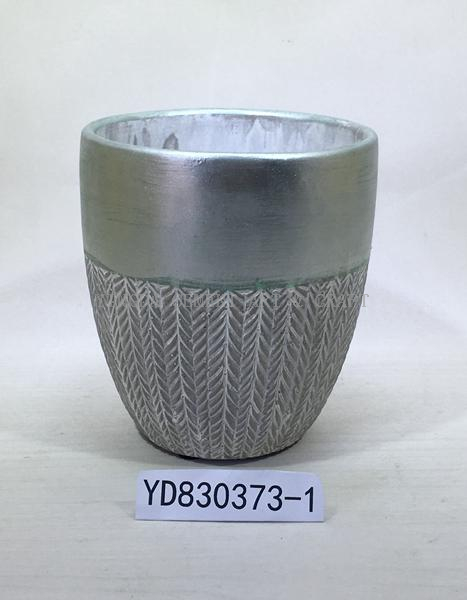 5.7 Inch Metallic Round Concrete Planter Pots