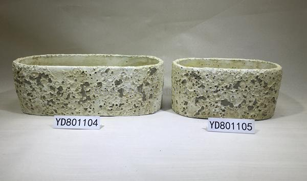 Rectangle and Oval shape concrete flowerpots 