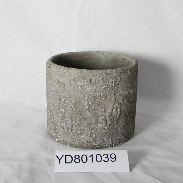 Pot round cement decoration floral container