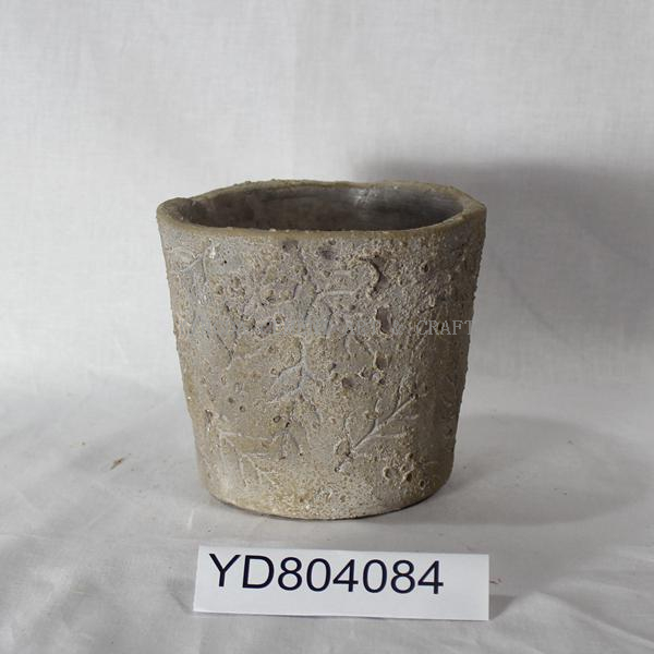 Pattern Round Concrete Planters