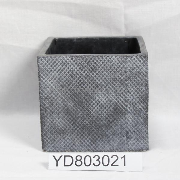 Grid Cube Cement Planter