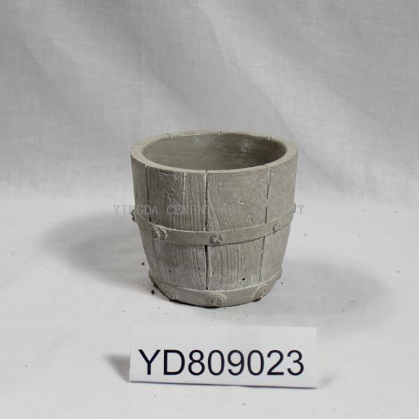 Cement planter with Barrel finished