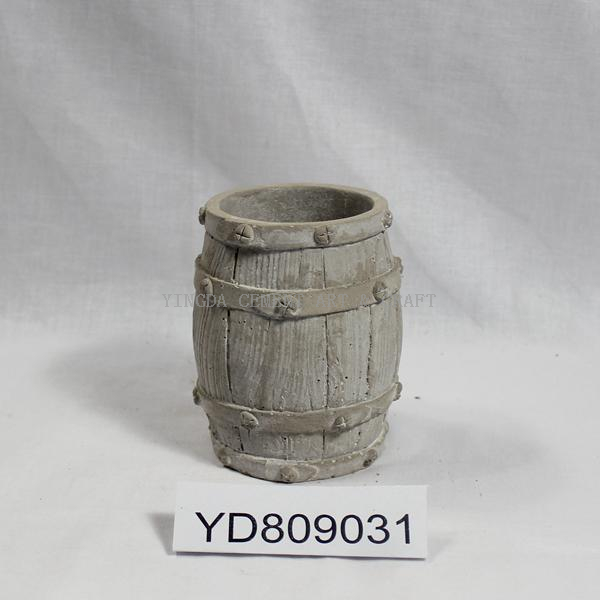 Vase Round Cement planter with Barrel finished