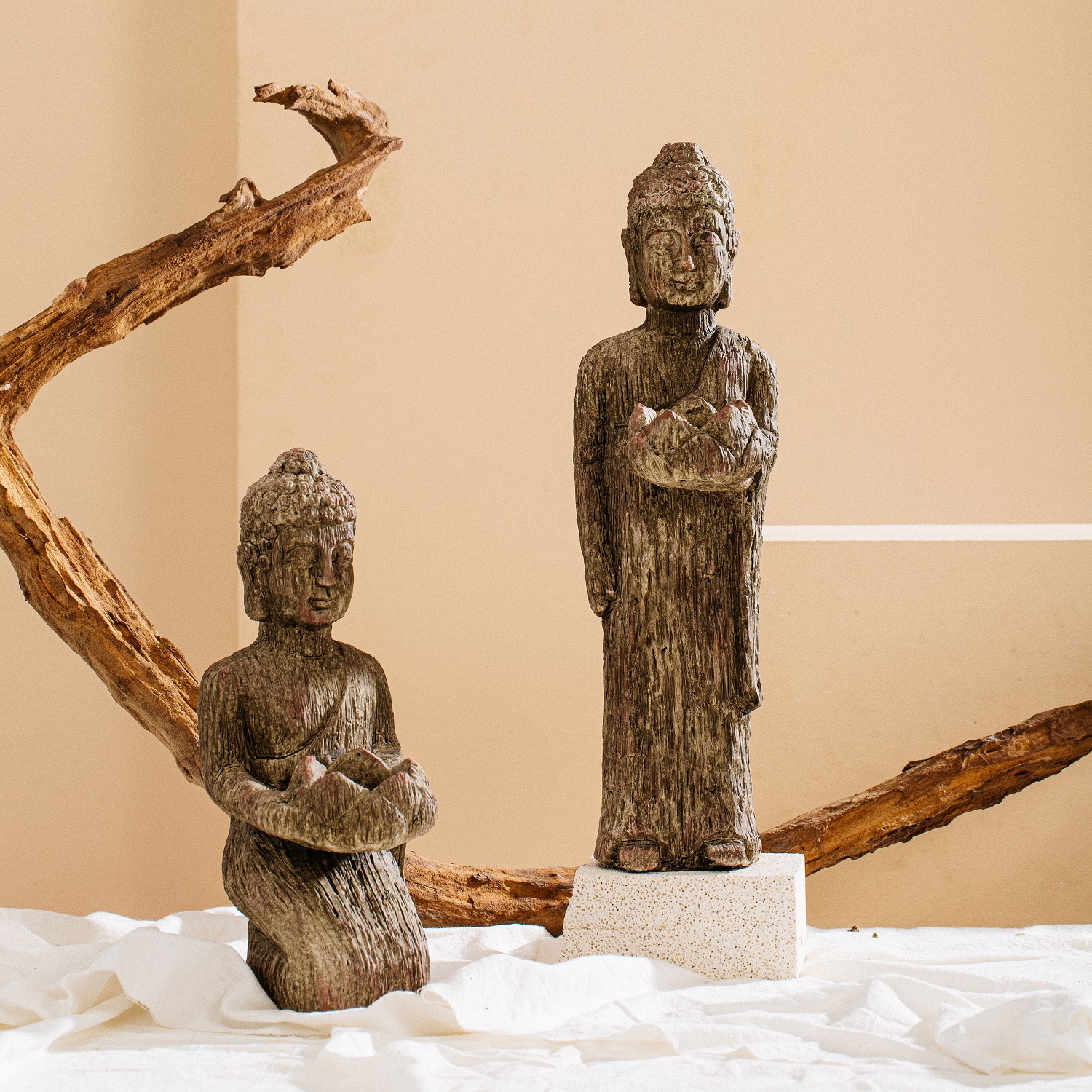 Oriental antique style creative gifts cement home garden decoration crafts classical buddha statue