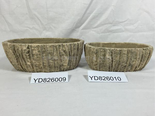 Oval Loofah Concrete Planters