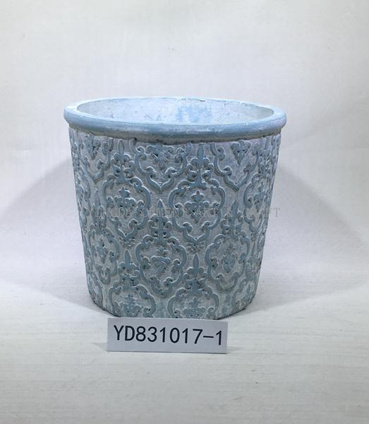 6" sculpture cement conical plant pots for home and garden