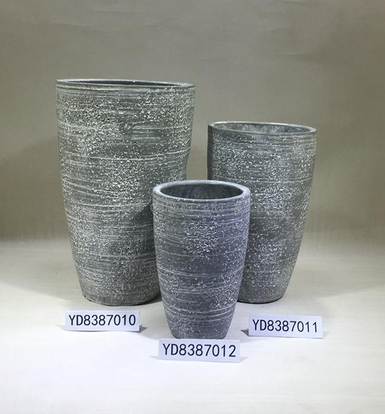 vase round cement plant pots