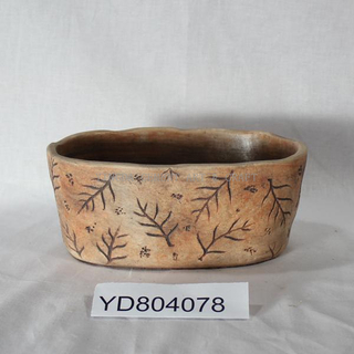 Pattern Oval Concrete Planters