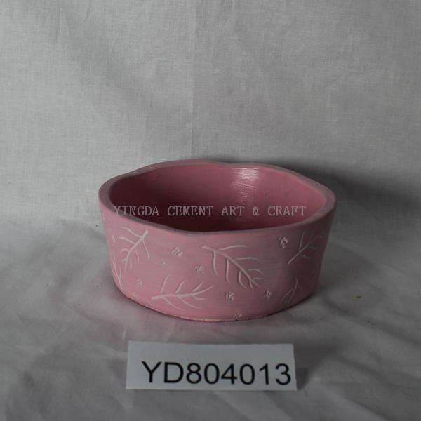 Pattern Bowl Round Concrete Planters