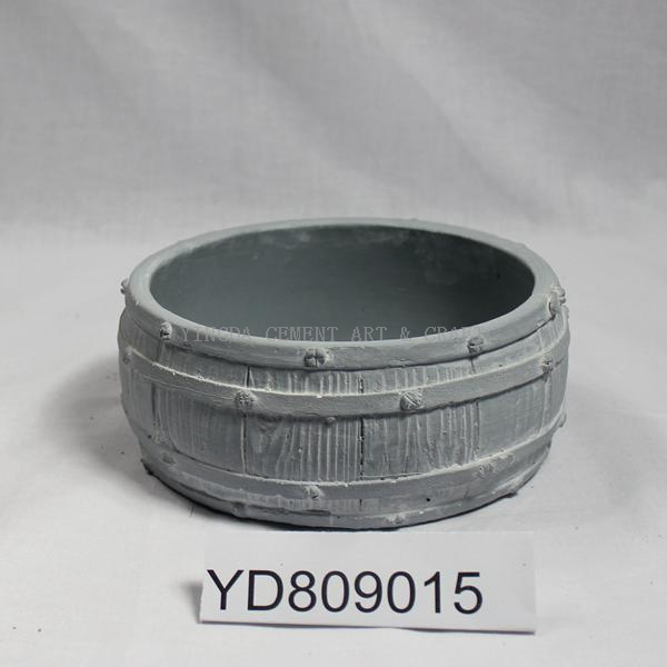 Bowl Round Cement planter with Barrel finished