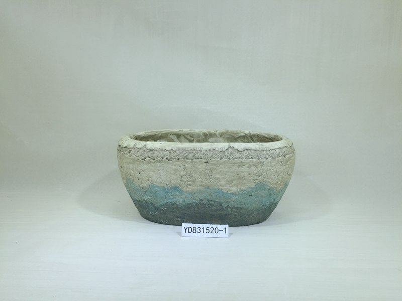 Flat Surface With Blue Painting Clay Planter Pots