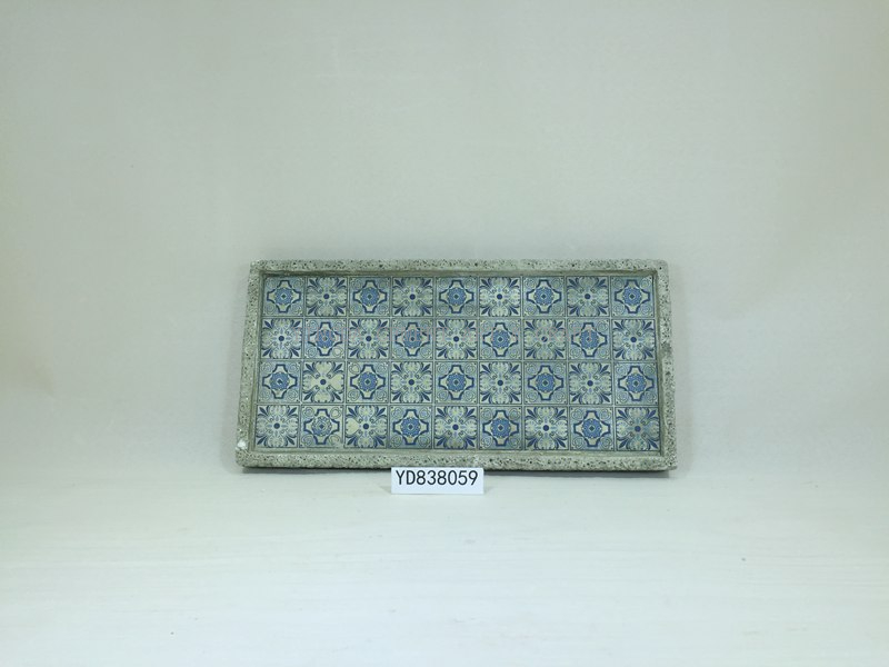 Beauty Printed Cement Square Planter Saucer