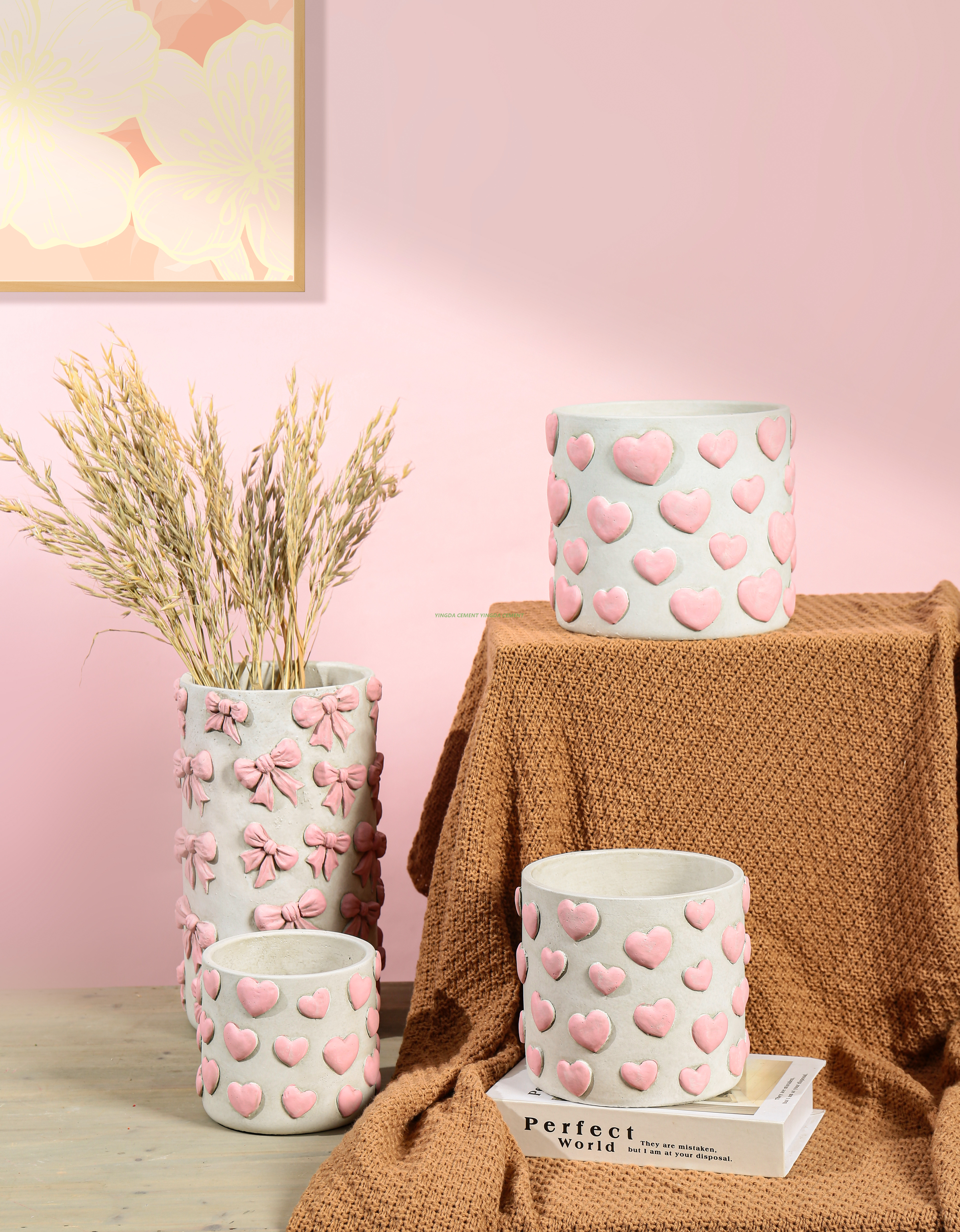 Factory Direct Round Cement Succulent Plant Pot with Drainage Hole Indoor/Outdoor Concrete Pots for Home Garden Decor Wholesale