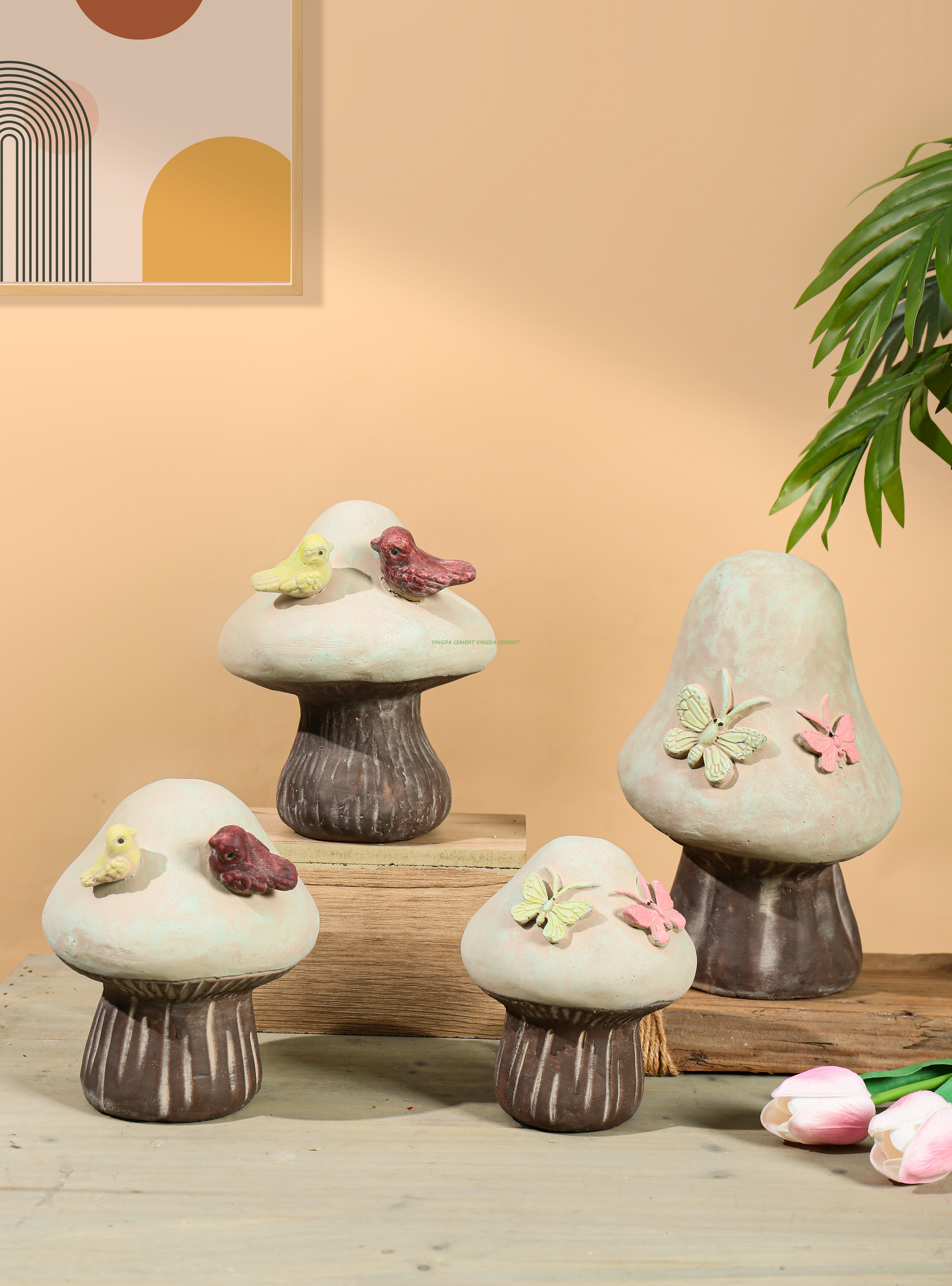 Ceramic Mushroom Garden Ornament Porcelain Statue Decor for Indoor and Outdoor Fairy Gardens Product Category