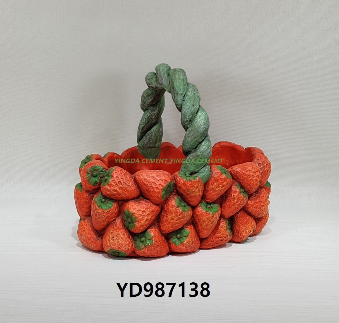 Decoration Cement Succulent Pots for Gardening Rustic Style Indoor Outdoor Decor Cement Strawberry Garden Pot
