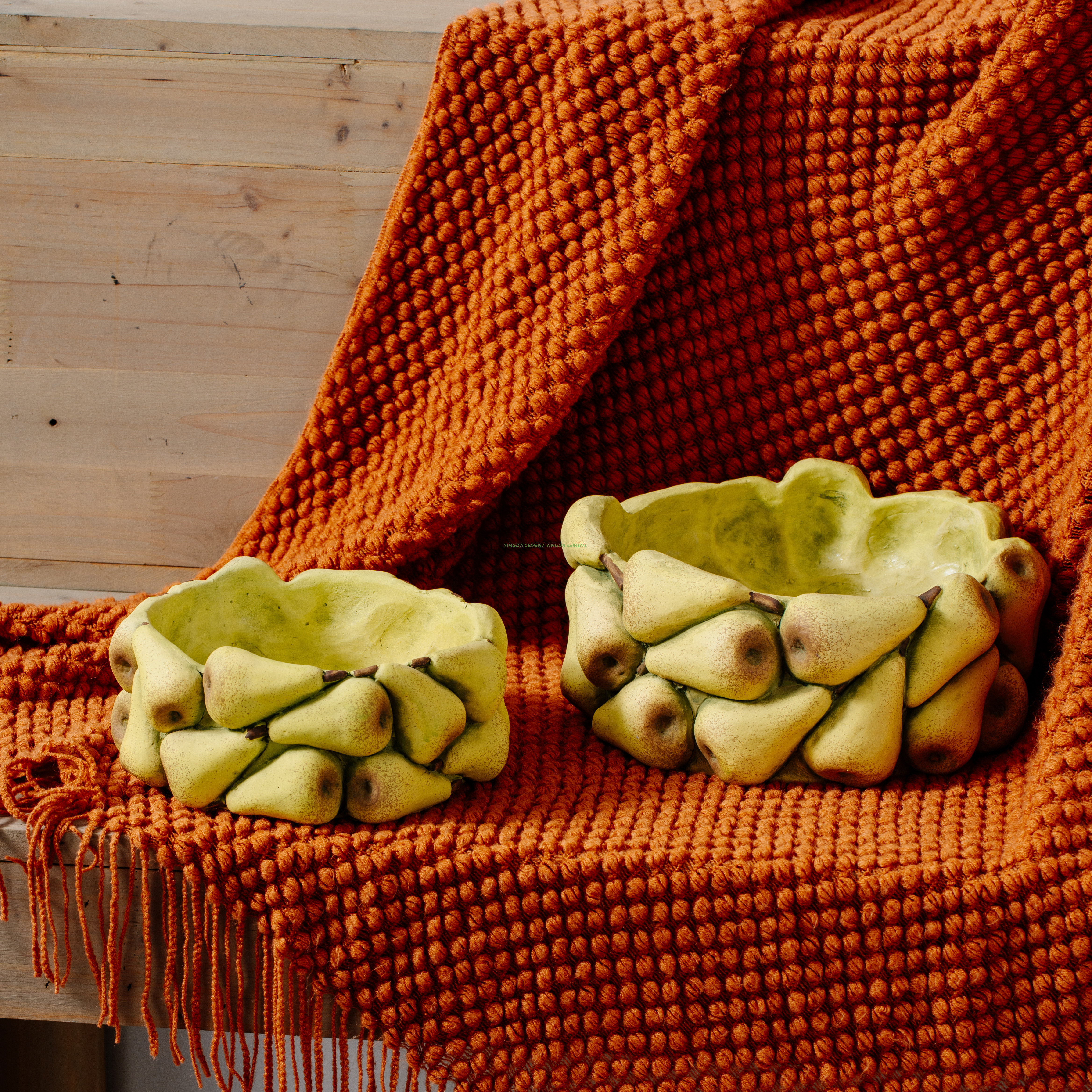 China Flower Pot Home Decor Cement Fruit Vase for Fruit Collections 