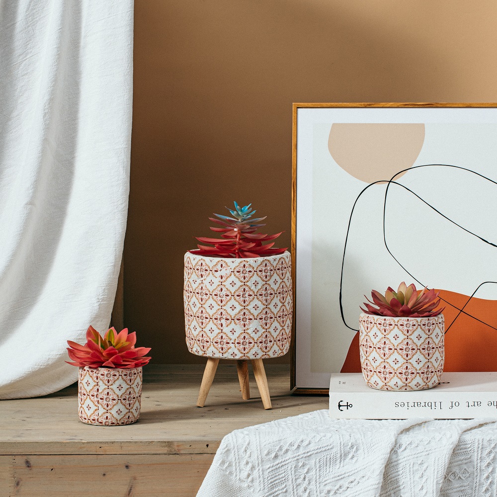 Nordic creative decal design matte modern cement flower pot balcony tabletop plant pots